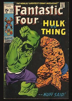 Buy Fantastic Four #112 FN- 5.5 Incredible Hulk Vs Thing Battle! Marvel 1971 • 116.54£
