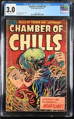 Buy Chamber Of Chills #23 CGC 3.0 1954 KISS OF DEATH COVER Lee Elias Cover OW Pages • 3,185.82£