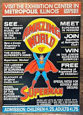 Buy Rare Vintage 1973 Superman  Metropolis  Cardboard Poster MINT New Old Stock • 166.03£