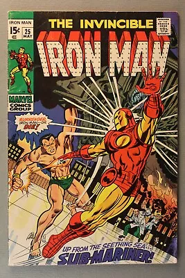 Buy Iron Man #25 *1970*  Up From The Seething Sea...Sub-Mariner!   6.5 • 19.73£