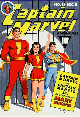 Buy Captain Marvel Adventures #18 Cover Recreation By C.C. Beck First Mary Marvel  • 15,787.19£