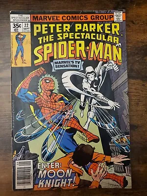 Buy Spectacular Spider-Man #22  Marvel 1st Meeting Of Spidey Moon Knight LOW GRADE  • 3.15£
