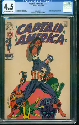 Buy Captain America 111 CGC 4.5 Jim Steranko Art 3/1969 • 79.02£