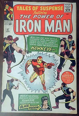 Buy Tales Of Suspense #57 💥 MID-GRADE BEAUTY 💥 1964 1st Hawkeye! Iron Man • 396.43£