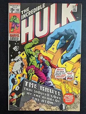 Buy Incredible Hulk #140 (1971) 1st App Jarella (Hulk's Love) --Detached Centerfold  • 12.06£