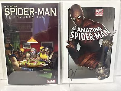 Buy Amazing Spider-man #590 And 595 (2009) Wolverine Art Appreciation Variant Rivera • 21.58£