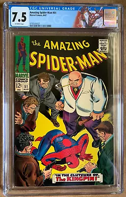 Buy Amazing Spider-Man #51 CGC 7.5 Spidey Label! 2nd App Of Kingpin.  Marvel 1967 • 315.45£
