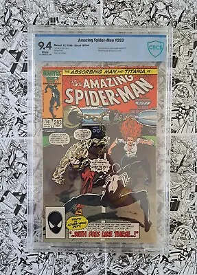 Buy 🔥amazing Spider-man #283 Marvel Cbcs 9.4 First Mongoose In Cameo White Pages🔥 • 38.63£