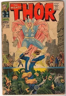 Buy Marvel Comics G- THOR  #138 1967 Reading Copy AVENGERS • 16.89£