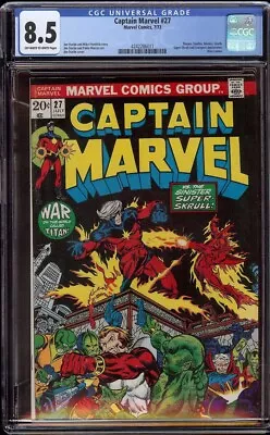 Buy Captain Marvel # 27 CGC 8.5 OWW (Marvel, 1973) Starlin Cover Super Skrull Appear • 139.01£