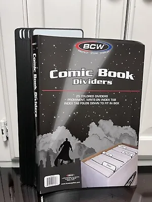 Buy 25 BCW Comic Book Dividers With Folding Write On Tab / Black Color • 19.28£