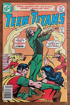 Buy Teen Titans #46 DC Comics 1977 Joker's Daughter Harlequin Joins Teen Titans VF- • 9.46£