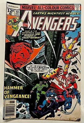 Buy Bronze Age Marvel Comic Book Avengers Key Issue 165 Higher Grade VG 1st Gyrich • 0.99£