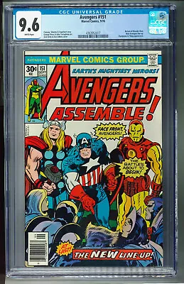 Buy Avengers #151, CGC 9.6 (NM+). White Pages. Return Of Wonder Man. New Line Up. • 122.20£