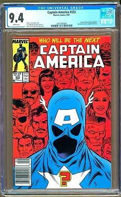 Buy Captain America #333 (1987) CGC 9.4  WP   Super-Patriot    NEWSSTAND  • 47.43£