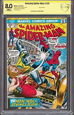Buy Amazing Spider-Man #125 CBCS 8.0 Signed Gerry Conway Origin Man-Wolf 1973 Marvel • 201.57£