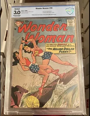 Buy WONDER WOMAN #98 (1958) CBCS (Not CGC) 3.0! 1ST SILVER AGE ISSUE! SCARCE DC KEY! • 1,184.87£