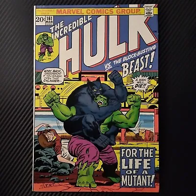 Buy 1972 The Incredible Hulk Marvel Comic Book #161  Vs. The Beast  NICE! • 52.86£