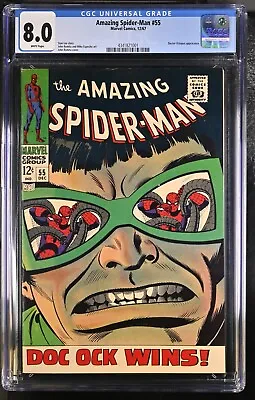 Buy 1967 Amazing Spider-Man 55 CGC 8.0 Classic Doc Ock Cover Appearance. • 399.25£