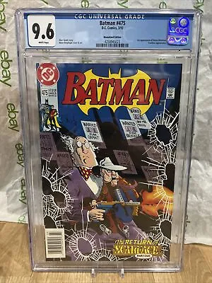 Buy Batman #475 (1992) CGC 9.6 1st Renee Montoya Rare Newsstand Edition Comic Graded • 67.14£