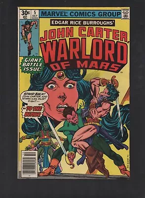 Buy Marvel Comics John Carter Warlord Of Mars October 1977 VOL#1 NO#5 Comic Book 2 • 7.12£