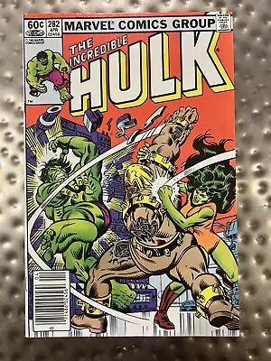 Buy The Incredible Hulk #282 Newsstand 1st Meeting She-Hulk Marvel Comics 1983 • 24.13£
