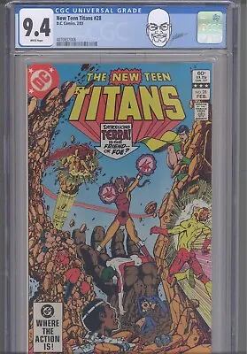 Buy The New Teen Titans #28 CGC 9.4 1983 DC Comics George Perez Cover Custom Label • 51.43£