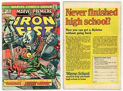 Buy Marvel Premiere #21 (GD+ 2.5) 1st Misty Knight Iron Fist Defenders 1975 Marvel • 18.98£