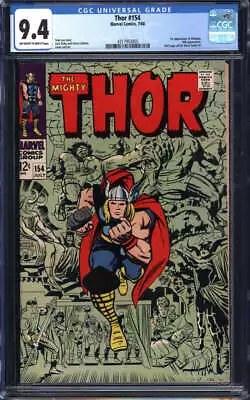 Buy Thor #154 Cgc 9.4 Ow/wh Pages // 1st Appearance Mangog Marvel 1968 • 245.09£