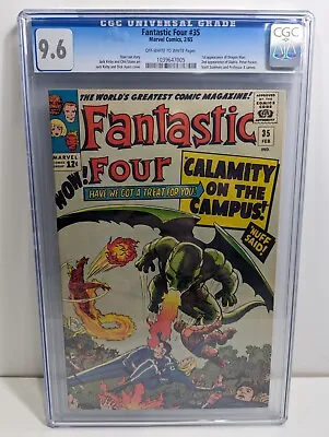 Buy Fantastic Four #35 -  1st App Dragon Man. Peter Parker Cameo Marvel CGC 9.6 • 1,608.56£