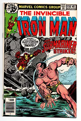 Buy Invincible Iron Man #120 Newsstand - 1st App Justin Hammer - Namor -1979- VF/NM • 31.97£