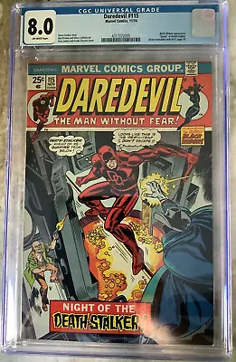 Buy Daredevil #115 CGC 8.0 Marvel 1974 1st Ad For Hulk 181 • 94.60£