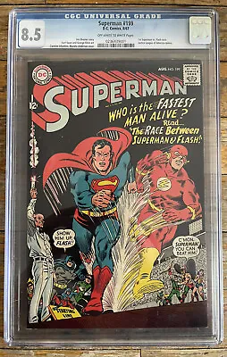 Buy Superman #199 *cgc 8.5 Ow To Wp* Dc *1967* 1st Superman Vs Flash Race • 1,598.40£
