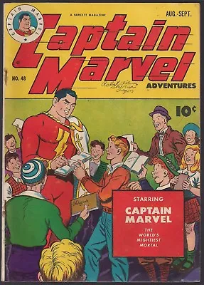 Buy  Captain Marvel Adventures #48 Fawcett 1945 Gags & 3 Tales + C.c. Beck Art Fine • 84.03£