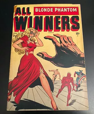 Buy Wowza! ALL WINNERS #1 *HTF 1948 TIMELY!* Blonde Phantom•Torch•Capt America•Subby • 3,317.97£
