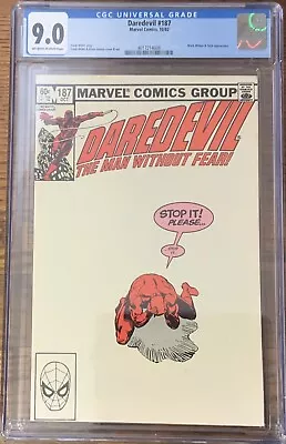 Buy Daredevil #187 (1982) CGC 9.0  OW/W  Miller - Janson   Black Widow - Stick   • 31.62£