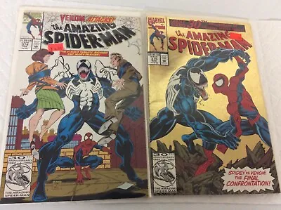 Buy The Amazing Spider-Man 374 And 375 Lot Marvel Comics Copper Age Venom • 23.58£