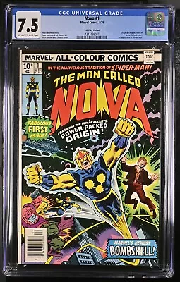Buy Nova #1 CGC 7.5 (1976) 1st App And Origin. Richard Rider. 1st App Ginger Kaye • 100£