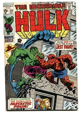 Buy Incredible Hulk #122 1969- Marvel Comics Hulk Vs The Fantastic Four • 66.22£
