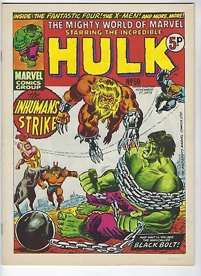 Buy MIGHTY WORLD OF MARVEL # 59 - 17 Nov 1973 - High Grade- Hulk Black Bolt Fan Four • 9.95£