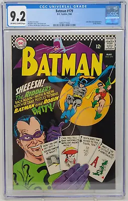 Buy Batman #179 ~ Dc 1966 ~ Cgc 9.2 ~ 2nd Silver Age Riddler • 1,691.36£
