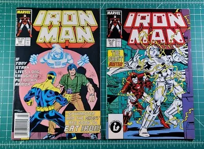 Buy Iron Man #220-221 (1987) Newsstand Ghost App Marvel Comics Thunderbolts VF • 23.75£