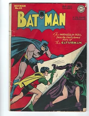 Buy Batman #42 DC 1947 VG/VG+ 1st Batman/Catwoman Cover! Flat And Tight! See Photos • 1,361.03£