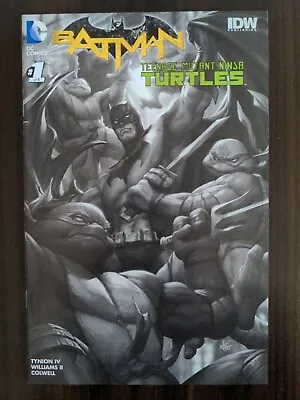 Buy Batman Teenage Mutant Ninja Turtles #1 B&W Sketch Variant Artgerm RARE! • 79.67£