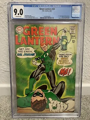 Buy GREEN LANTERN #59 🌟 CGC 9.0 🌟 OW 1st Appearance Of GUY GARDNER! DC Comic 1968 • 1,581.21£