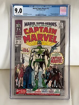 Buy Marvel Super Heroes. #12 12/67 Cgc 9.0 Off-white To White! First Captain Marvel! • 386.05£