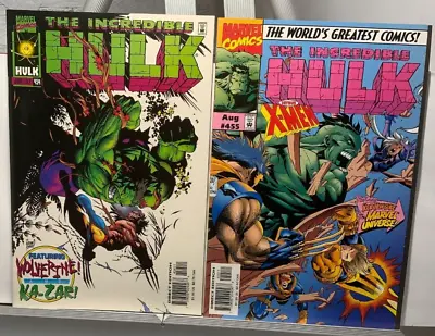 Buy Incredible Hulk #455 & 456 Wolverine X-Men Apocalypse 1997 • 7.90£