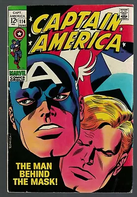 Buy Marvel Comics Captain America 114 1969 6.0 FN John Jomita Art Avengers • 54.99£