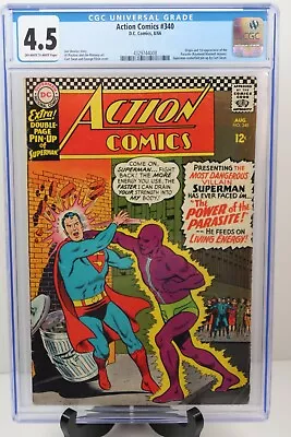 Buy Action Comics #340 CGC 4.5 1st Appearance Parasite Silver Age DC Comics 1966 • 189.21£