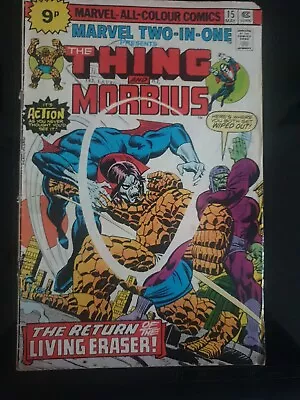 Buy MARVEL TWO-IN-ONE #15 The Thing UK Price Marvel Cs 1976 MORBIUS/ LIVING LASER • 0.99£